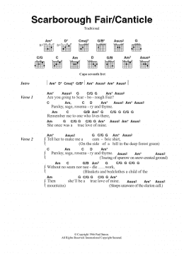 page one of Scarborough Fair/Canticle (Guitar Chords/Lyrics)