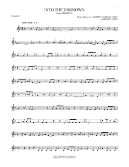 page one of Into The Unknown (from Disney's Frozen 2) (Trumpet Solo)