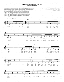 page one of Always Remember Us This Way (from A Star Is Born) (Easy Lead Sheet / Fake Book)