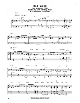 page one of Bud Powell (Piano Transcription)