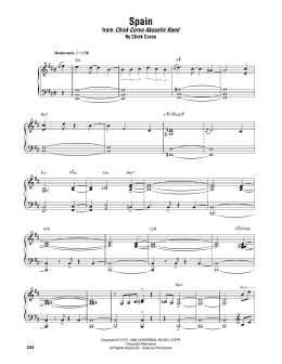 page one of Spain (Piano Transcription)