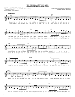 page one of The Windmills Of Your Mind (Easy Lead Sheet / Fake Book)