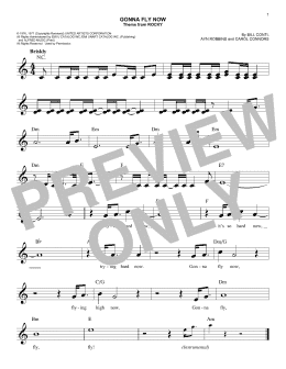 page one of Gonna Fly Now (Theme from Rocky) (Easy Lead Sheet / Fake Book)