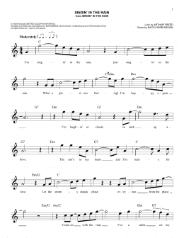 page one of Singin' In The Rain (Easy Lead Sheet / Fake Book)