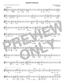 page one of Reason To Believe (Lead Sheet / Fake Book)