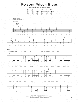 page one of Folsom Prison Blues (Banjo Tab)