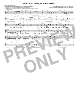 page one of I Don't Want To Set The World On Fire (Lead Sheet / Fake Book)