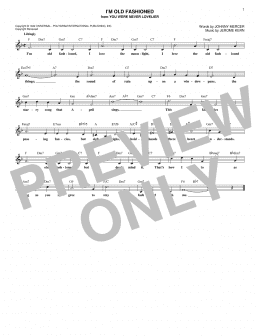 page one of I'm Old Fashioned (Lead Sheet / Fake Book)