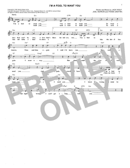 page one of I'm A Fool To Want You (Lead Sheet / Fake Book)