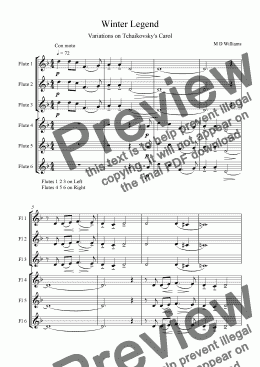 page one of Christmas Flute Music: Tchaikovsky: Winter Legend