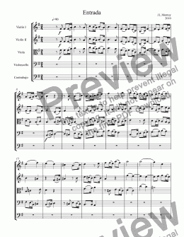 page one of Entrance, for String orchestra