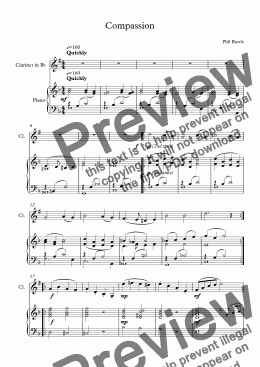 page one of Three Virtues - Clarinet and Piano