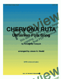 page one of "Chervona Ruta" for SATB voices and piano