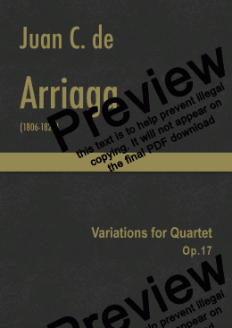 page one of Arriaga - Variations for Quartet