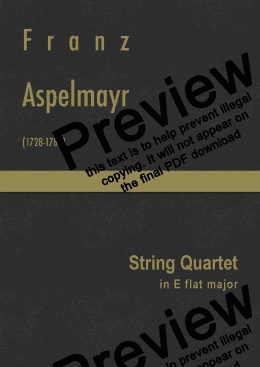 page one of Aspelmayr - String Quartet in E flat major