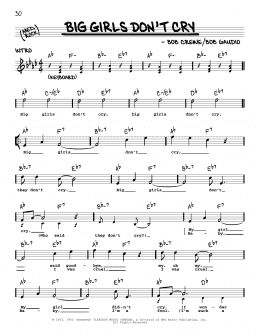 page one of Big Girls Don't Cry (Real Book – Melody, Lyrics & Chords)