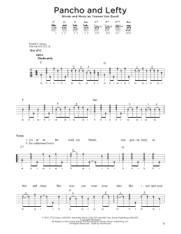 page one of Pancho And Lefty (Banjo Tab)
