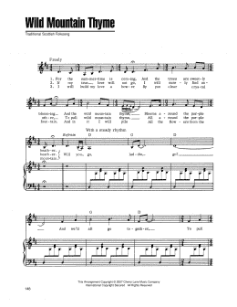 page one of Wild Mountain Thyme (Piano, Vocal & Guitar Chords (Right-Hand Melody))