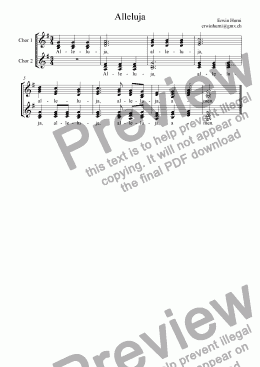 page one of Alleluja, easy set for splitted SSAA Choir