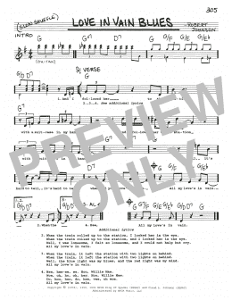 page one of Love In Vain Blues (Real Book – Melody, Lyrics & Chords)