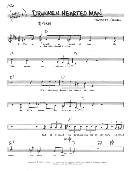 page one of Drunken Hearted Man (Real Book – Melody, Lyrics & Chords)