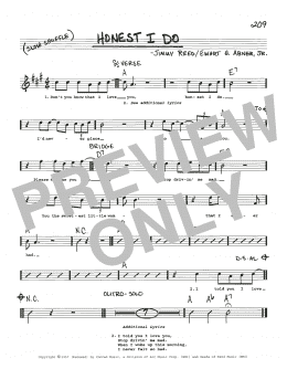 page one of Honest I Do (Real Book – Melody, Lyrics & Chords)