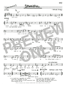 page one of Spoonful (Real Book – Melody, Lyrics & Chords)