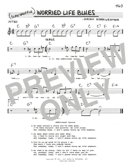 page one of Worried Life Blues (Real Book – Melody, Lyrics & Chords)
