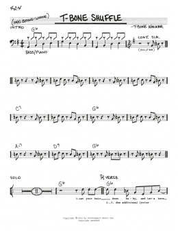 page one of T-Bone Shuffle (Real Book – Melody, Lyrics & Chords)