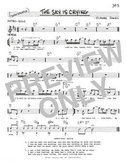 page one of The Sky Is Crying (Real Book – Melody, Lyrics & Chords)