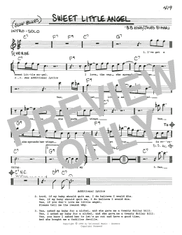 page one of Sweet Little Angel (Real Book – Melody, Lyrics & Chords)