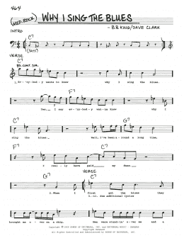 page one of Why I Sing The Blues (Real Book – Melody, Lyrics & Chords)