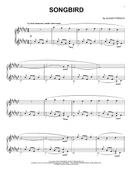 page one of Songbird (Piano Solo)