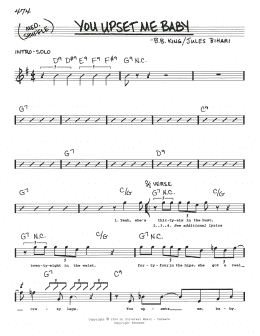page one of You Upset Me Baby (Real Book – Melody, Lyrics & Chords)