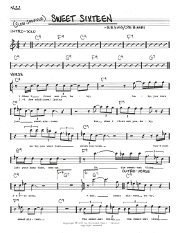 page one of Sweet Sixteen (Real Book – Melody, Lyrics & Chords)