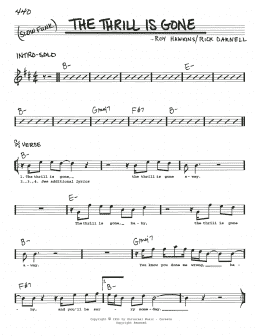 page one of The Thrill Is Gone (Real Book – Melody, Lyrics & Chords)