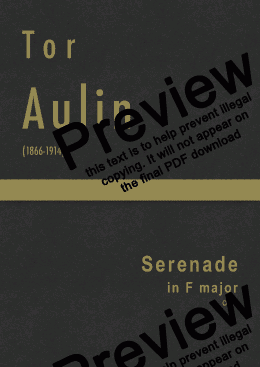 page one of Aulin - Serenade in F major