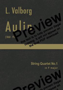 page one of Aulin - String Quartet No.1