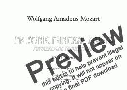 page one of Mozart: Masonic Funeral Music (Maurerische Trauermusik) KV 477 for Piano Duet (4 hands)