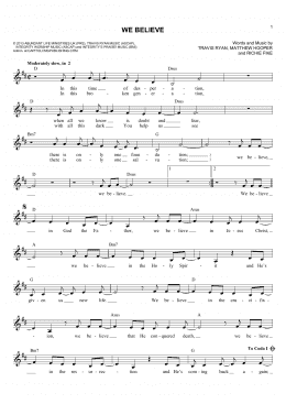 page one of We Believe (Lead Sheet / Fake Book)