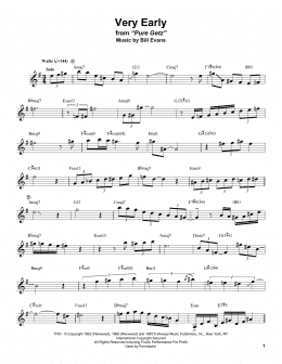 page one of Very Early (Alto Sax Transcription)