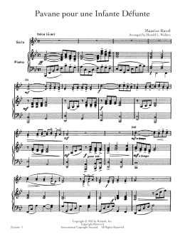 page one of Pavane pour une Infante Defunte (Alto Sax and Piano)