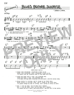 page one of Blues Before Sunrise (Real Book – Melody, Lyrics & Chords)
