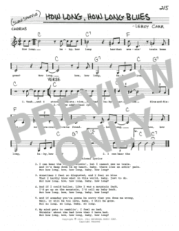 page one of How Long Blues (How Long, How Long Blues) (Real Book – Melody, Lyrics & Chords)