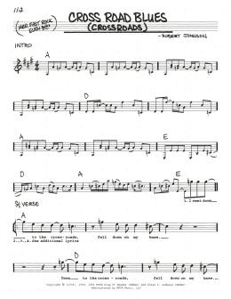 page one of Cross Road Blues (Crossroads) (Real Book – Melody, Lyrics & Chords)