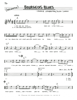 page one of Bourgeois Blues (Real Book – Melody, Lyrics & Chords)