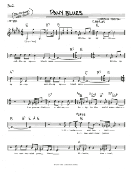 page one of Pony Blues (Real Book – Melody, Lyrics & Chords)