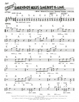 page one of Everybody Needs Somebody To Love (Real Book – Melody, Lyrics & Chords)