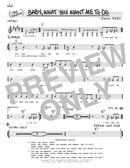 page one of Baby, What You Want Me To Do (Real Book – Melody, Lyrics & Chords)