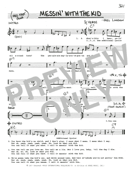 page one of Messin' With The Kid (Real Book – Melody, Lyrics & Chords)